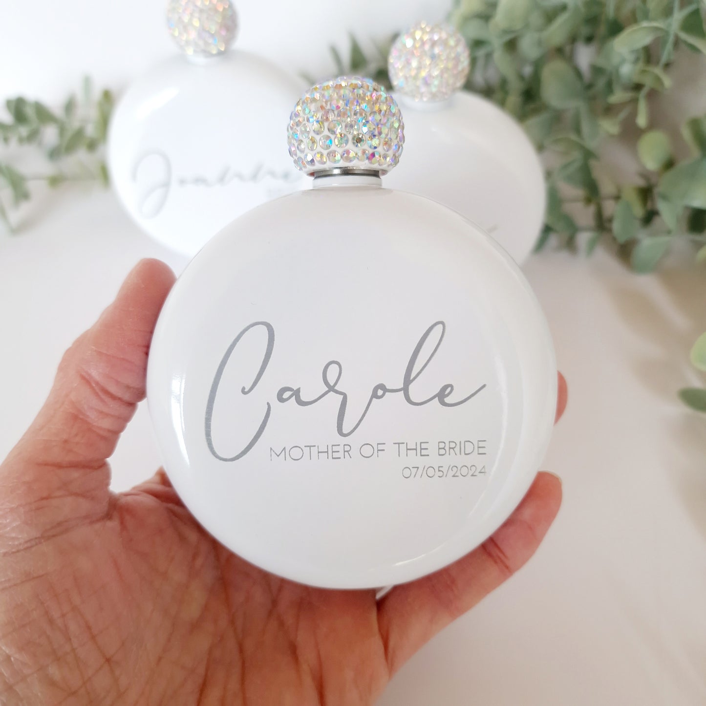 Engraved Round Hip Flask