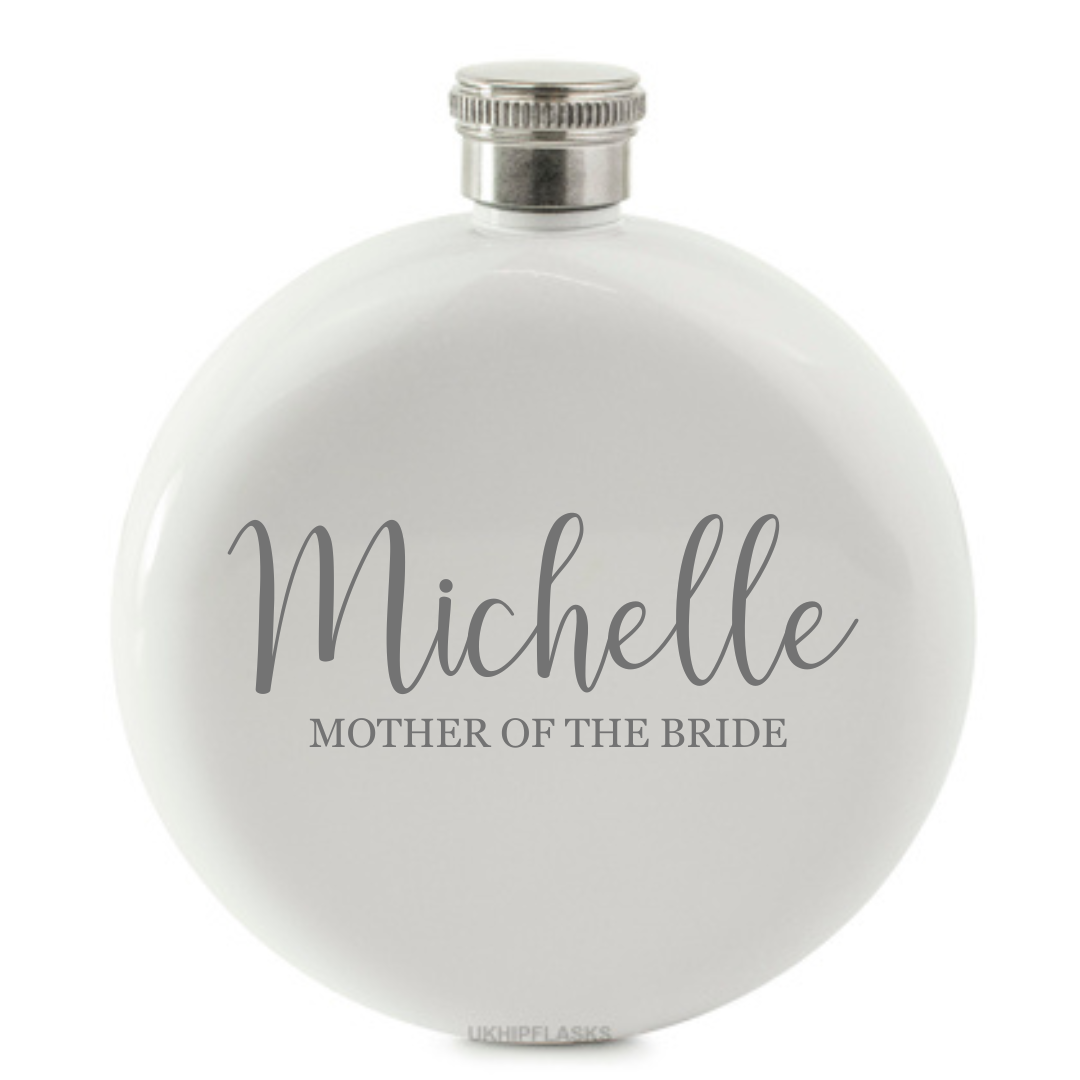 Engraved Round Hip Flask