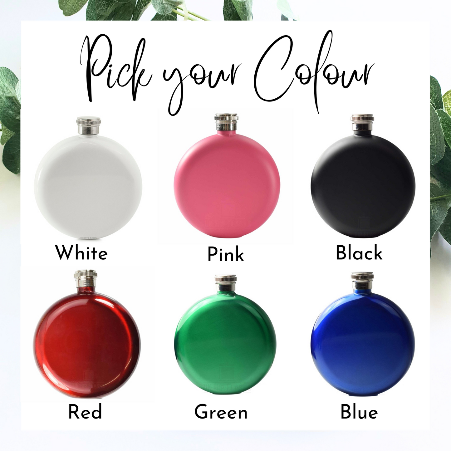 Engraved Round Hip Flask