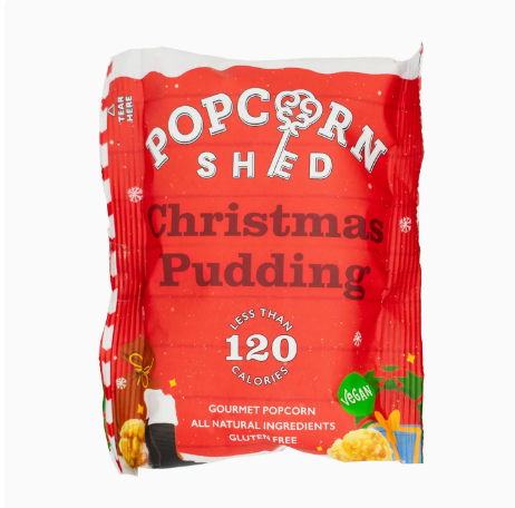 Vegan Christmas Pudding Gourmet Popcorn Snack Pack