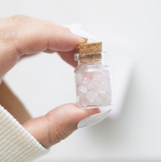 Jar of Love - Rose Quartz Crystals in A Matchbox