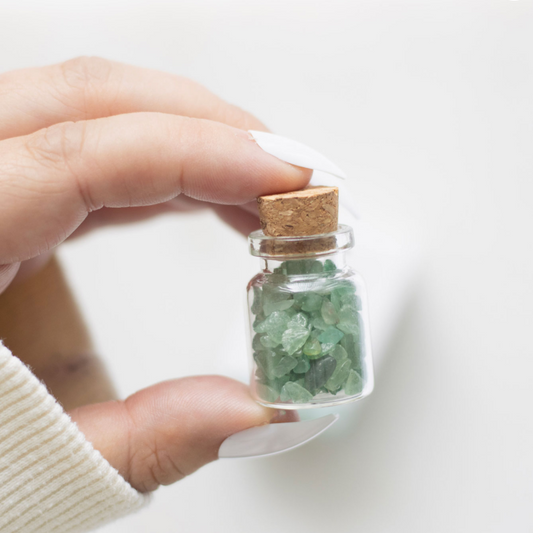 Jar of Luck - Aventurine Crystals in A Matchbox