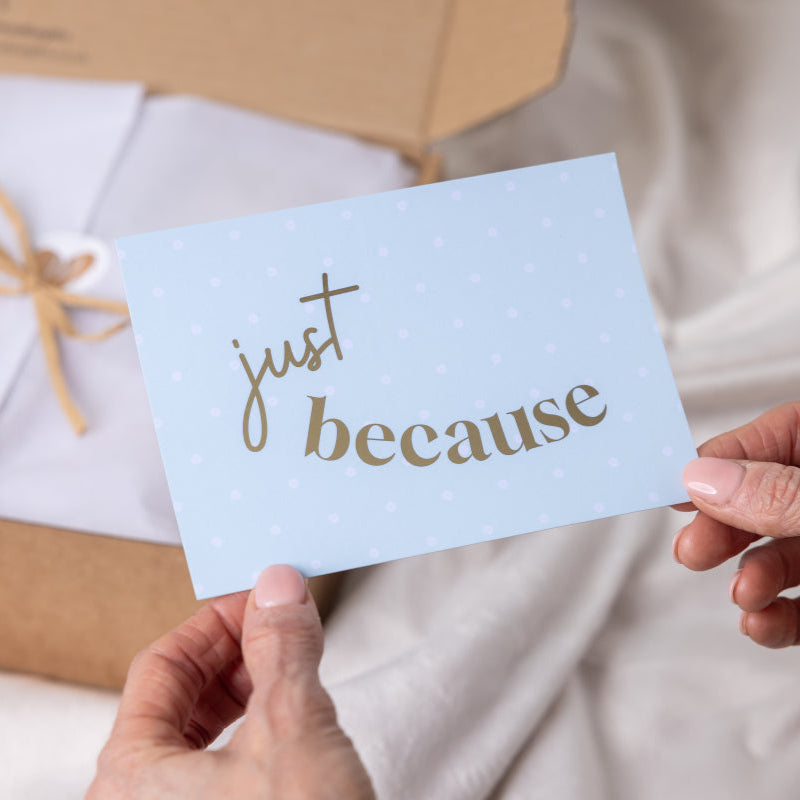 Foiled Just Because Postcard