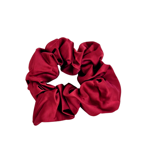 Ruby Red Satin Scrunchie