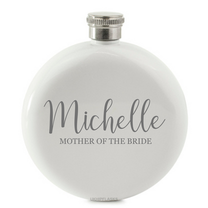 Engraved Round Hip Flask
