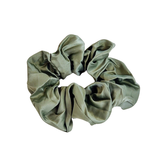 Sage Green Satin Scrunchie