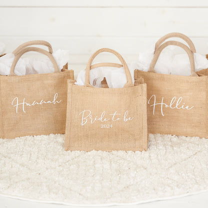 Bridesmaid Jute Tote Bag