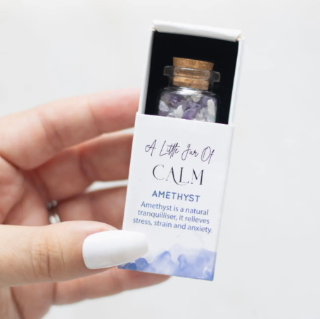 Jar of Calm - Amethyst Crystals in A Matchbox