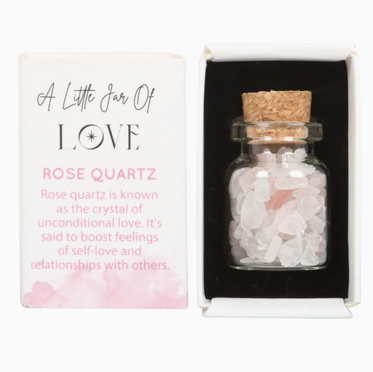 Jar of Love - Rose Quartz Crystals in A Matchbox