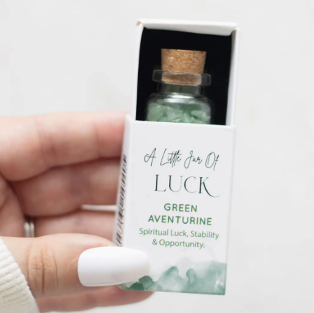 Jar of Luck - Aventurine Crystals in A Matchbox