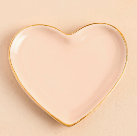 Small Pink Ceramic Heart Trinket Dish