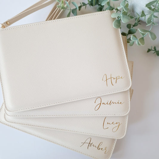 Personalised Clutch Bag, Personalised Bridesmaid Gift, Personalised Handbag, Maid of Honour Gift, Gift for Her, Hen Party Gift