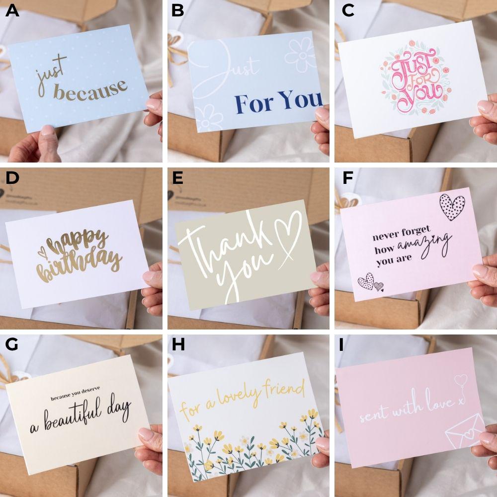 Self Care Gift Box for Her, Pamper Gift Set, Birthday Thank You Get Well Gift, Choose Your Box & Card, Handwritten Message